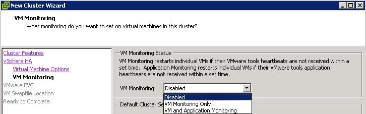 vsphere HA (High Availability) : 장애로부터보호 VMware HA 는 VMware ESX 호스트및가상머신장애발생시 (VM Monitoring) 가상머신을자동으로 Restart