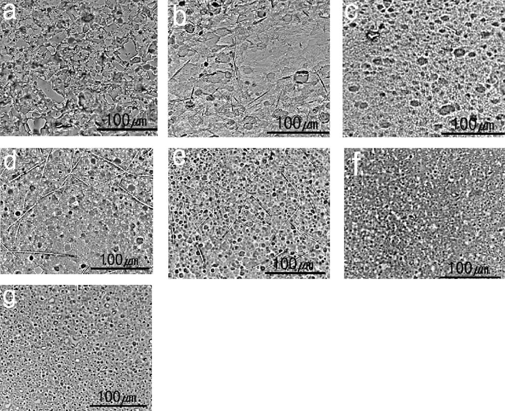 Lipid의 종류에 따른 liposome형 혼합국소마취제의 제형에 관한 연구 I Figure 1. 119 Light micrograph of liposomes prepared from various lipids. (10 days after liposome preparation).