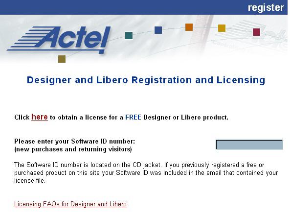 License Request 1. http://register.actel actel.com/.com/regserial.asp 접속 2. Evaluation 신청시 here click 3.