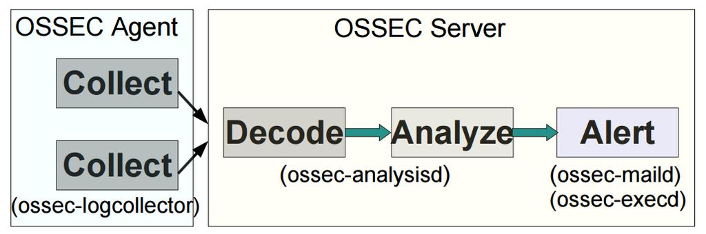 OSSEC Log 는 ossec 서버에서만분석되며 agent 는로그를보내기만함 활용사례 <syscheck> <directories check_all="yes">/etc,/usr/bin,/usr/sbin</directories> <directories check_all="yes">/root/users.txt,/bsd,/root/db.