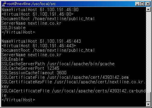 6 Apache 구동 [root@nextline apache_1.3.37]# /usr/local/apache/bin/httpsdctl start 7 포트확인 [root@nextline src]# netstat -anp grep http tcp 0 