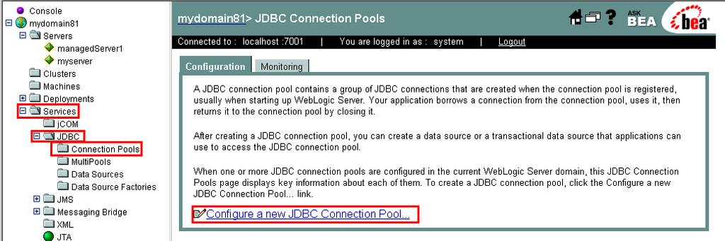 4. JDBC Connection Pool JDBC Connection Pool을생성해보자.