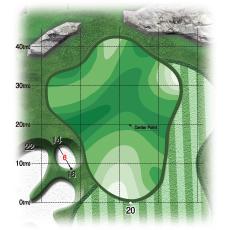 O C E A N [ 바다 ] 오션코스 Hole 8 8 홀아마추어평균타수 : 4 그린분석 Hole 8 이번 Hole 은부드러운 Approach 와넓은 Green 면에위치한 Pin Position 이유혹적인 Par3 Hole 이다.