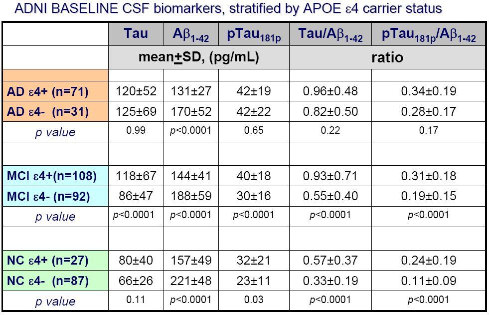 CSF Biomarker Concentration L Shaw, J