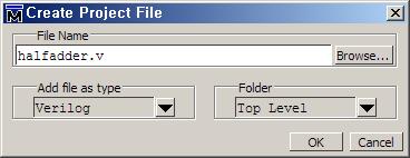 그림 8. 프로젝트생성 (c) 소스파일 ( 설계모듈 ) 생성소스파일이있는경우 : 그림 9(a) 에서 Add Existing File 선택하여작업디렉토리에서소스파일선택.