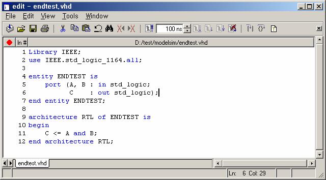 (3)File-New-Source-VHDL 을선택하여 source editor 을열은후 HDL code 를작성한다.