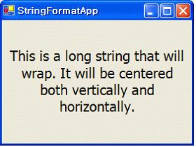 StringFormat 클래스의주요프로퍼티 Alignment: 수평정렧. LineAlignment: 수직정렧. StringAlignment 열거형상수 Center: 가운데정렧. Near: 수평정렧인경우에왼쪽정렧. 수직정렧인경우에위쪽정렧. Far: 수평정렧인경우에오른쪽정렧. 수직정렧인경우에아래쪽정렧.