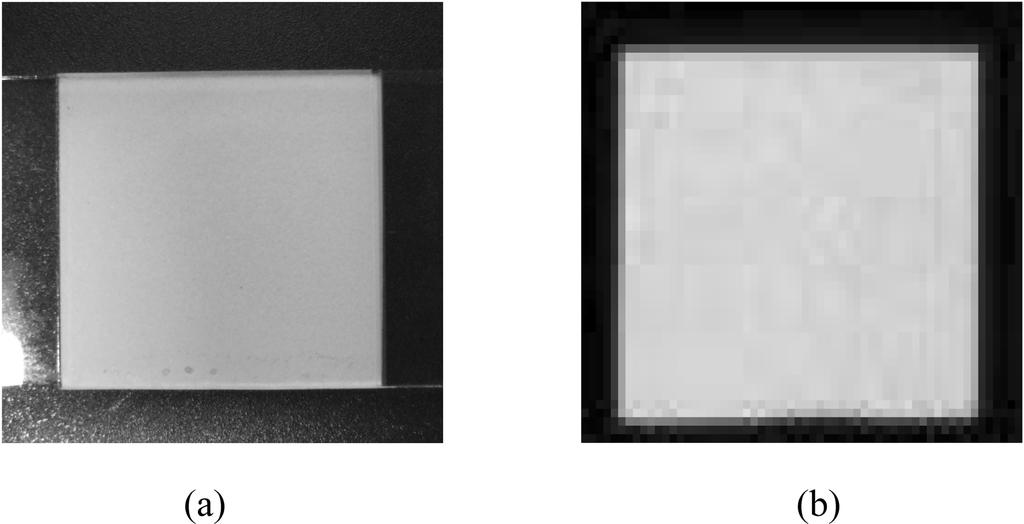 무기전계발광 디스플레이 소자 제작 및 광학 특성 연구 Fig. 10. 31 Images (a) before and (b) after illumination in the optimized inorganic electroluminescent devices.
