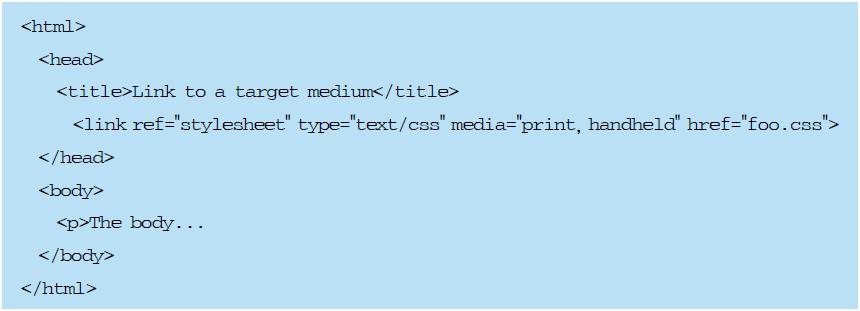 8.1 미디어쿼리구성방법 외부 CSS 파일로분기하기 외부스타일시트파일은 <link> 와 '@import' 태그를이용해 HTML 파일에적용할수있다.