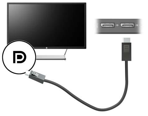 DisplayPort 장치연결 참고 : 도크에 DisplayPort 비디오장치를연결하려면 DisplayPort 케이블 ( 별도구매 ) 이필요합니다. 도크는 DisplayPort 를통해모니터또는프로젝터와같은외부장치에도연결할수있습니다. 도크의 DisplayPort 는최대 4096 x 2160 해상도의외장모니터를지원합니다.