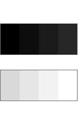 ANSI( 미국국제표준협회 ) 의밝기기준 RGB 회색스케일에서는풀필드패턴을사용한다. 패턴을이용하여회색스케일을조정할수있다.
