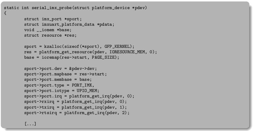 1. Platform Device & Driver(7) platform driver(probe, remove) (*) 보통의 probe 함수처럼, 인자로 platform_device 에의 pointer