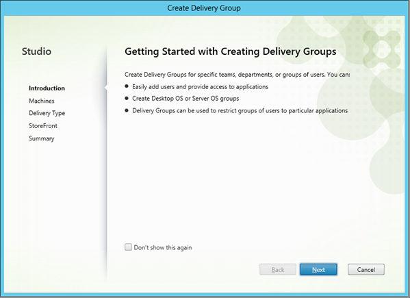 1. Citrix Studio 에서 Delivery Group( 전송그룹 ) 을마우스오른쪽단추로클릭하고 Add a new Delivery Group( 새전송그룹추가 ) 을클릭합니다.