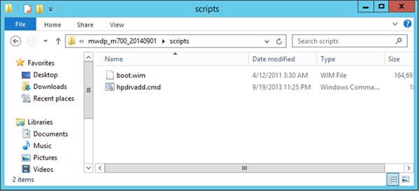 4. Windows 7 설치미디어에서기본 Windows 7 boot.wim 을추출된 MWDP 폴더에있는. \scripts 폴더로복사합니다. 5. 또한, 기본 boot.wim 을 WDS 콘솔로가져옵니다 (capture-boot.wim 생성에서사용하기위해 ). 6.