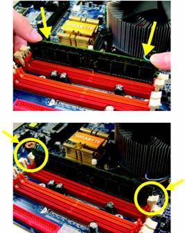 메인보드는 DDR II 메모리모듈을지원하며, BIOS 는자동으로메모리용량과사양을인식합니다. 메모리모듈은한쪽방향으로만삽입할수있도록설계되어있습니다. 사용되는메모리용량은각슬롯마다다를수있습니다.