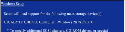 GBB36X 컨트롤러 (Windows 2K/XP/2003) 를선택합니다.