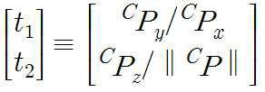 수학식 6 은지상점좌표인 C P x, C P y, C P z 와투영의중심좌표인 X C, Y C, Z C 그리고지상점좌 표계와카메라좌표계간의회전변환을나타내는 ω, φ, κ 로총 9 개의계수를포함하고있다.