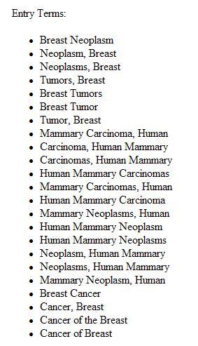Terms를통해 Breast Cancer 를