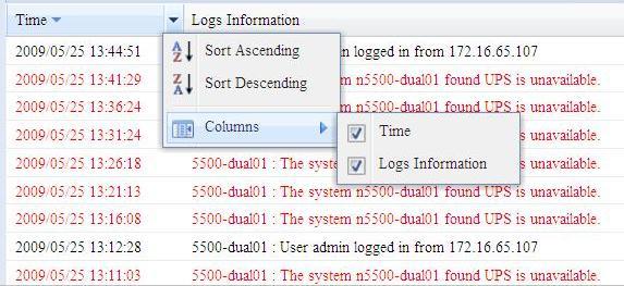 Download All Log File( 모든로그모든로그를외부파일로내보냅니다. 파일다운로드 ) Truncate All Log File( 모든로그모든로그파일을지웁니다. 파일지우기 ) The number of lines per page 표시하려는페이지당행수를지정합니다.