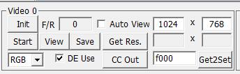 (5) Init button LVDS 와 UART 를초기화한다. (6) Video 0 F/R 초당 Frame rate 을보여준다. (7) Start button Start 과 stop Toggle 버튼으로이미지전송을시작한다. (8) View button 보드에저장된이미지프레임을 PC로읽어온다.