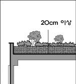 7 -토심이 90cm이상인인공지반상부녹지 - 지하주차장상부녹지, - 지하구조물상부녹지 5 옥상녹화 0cm -0.