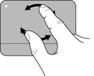 회전 회전기능을사용하면사진과같은항목을회전시킬수있습니다. 손가락두개를이미지패드에놓은다음, 손가락을모으지않은상태로호모양으로손가락을회전합니다.