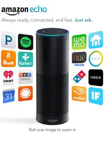 IoT Platform Amazon Echo Hands-free 스피커로 Alexa Voice Server 를이용하여음성으로각종정보를검색하거나, 기기를컨트롤하는기기.