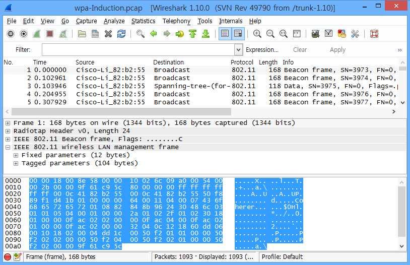Wireshark 상태창구성 1 2 3 4 1 Main toolbar 자주사용하는항목에대해서손쉽고빠르게실행할수있다. 5 2 Packet List 캡처된패킷을보여준다.( 설정된 column 에따라보여짐 ) 3 Packet Details Packet List 에서선택한패킷에대한상세한정보를보여준다.