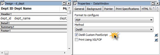 데이터윈도우를 PDF로저장하기위해 distill method를사용하려면시스템에 PostScript 프린터또는프린터드라이버가설치되어있어야합니다. Windows Add Printer 마법사를사용하여 PostScript Printer를설치합니다. 컴퓨터에 PostScript Printer가설치되지않았거나필요한 Microsoft pscript5.