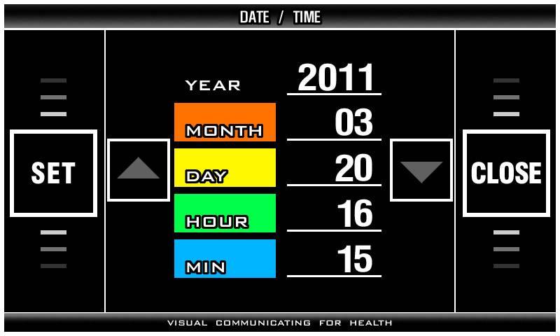 6. 설정 <DATE/TIME> - 날짜및시간 ( 년, 월, 일, 시간, 분 ) 을설정합니다. - SYSTEM SETUP 의초기화면에서 (DATE/TIME) 을선택하고 SET 버튼을누르면 설정화면 으로들어갑니다. - 기본설정 : 현재날짜 / 시간 - YEAR 을선택하고화면의, 를이용하여년도를설정합니다.