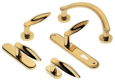 StarTec Brass handle for interior door Class 3 스타텍브라스레버핸들, 실내문용 - 3 등급 Dali 달리 * 백플레이트타입은문의요망 Designer: Titi Cusatelli Material: Forged brass Components: A pair of lever handle with 8x8x5 mm spindle,