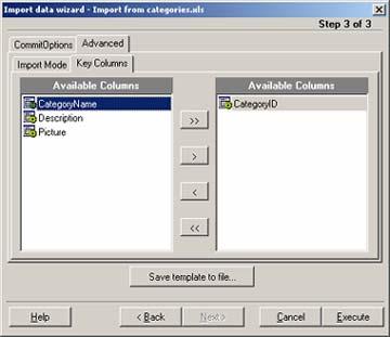 SQL Server Database Development Tools 9. 테이블을 Insert 외에 Update or Delete 진행시에 Import Mode 에서 Update/Delete 를선택합니다. 10.
