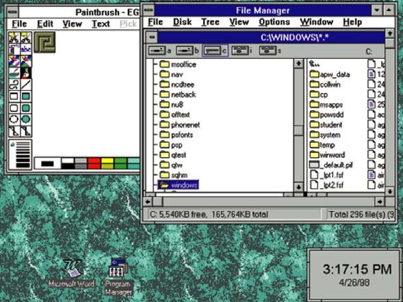 Windows 3.x (1/2) 윈도우 3.0, 3.1, 3.11 등을윈도우 3.x 계열이라한다. 윈도우 3.x 계열은 DOS 환경에 GUI 와다중작업능력을도입한 DOS 기반 GUI 운영체제이다.