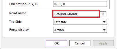 Ground 의 Edit 모드로진입하기위해 Professional 탭의 Marker and Body 그룹에서 Ground 를클릭합니다. Ground Edit 모드에진입하면 Working Window 왼쪽상단에 Ground@Driving_Test 라고표기됩니다. 2.