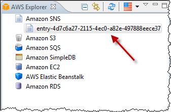 Amazon SNS 알림 추가 2. 이 SNS 주제를 두 번 클릭하여 Eclipse 편집기 창에 세부 정보 보기를 엽니다.
