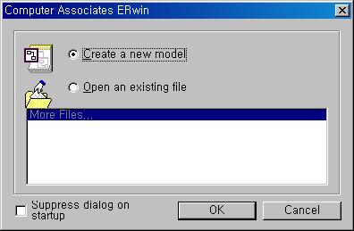 7. ERWin 사용방법 이장에서는 ERWin 의사용방법과기능에대해서설명할것이며단순한 ERWin 의기능적인접근이아닌실제예제를모델링하면서관련된 ERWin 의기능에대해서설명하고자한다. 그리고이책은 ERwin 의매뉴얼이아니므로 ERwin 의모든기능이아닌실제프로젝트를하면서자주사용하게되는기능을중심으로설명하도록하겠다. 여기서사용하는 ERWin의버전은 4.
