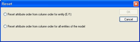 옵션은전체모델의엔티티를컬럼기준으로속성순서를업데이트하는것이므로원하는옵션을 선택한다.