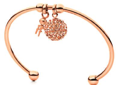 Folli Follie Bling Chic bangle features a rose gold plated motif with champagne stones adding a bling to daily life and