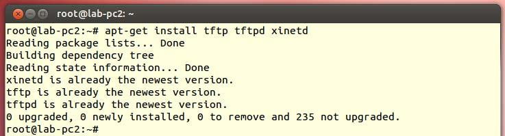 프로그램을설치 # apt-get install tftp tftpd