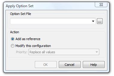 베이스컨피규레이션에서설정을수정하면해당설정에서상속된다른컨피규레이션에영향을줍니다. 프로젝트매니저에서빌드컨피규레이션을선택하고해당설정을 option set 파일로내보낼수있습니다. 이것은컨피규레이션의템플릿또는기본구조를외부파일에저장하는것과비슷하며, 컨피규레이션은그파일에링크됩니다.