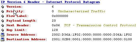 IPv6 Header 구성 IPv6 Header (40byte) Version Traffic Class (ToS 기능 ) Flow Label Payload Length Next Header