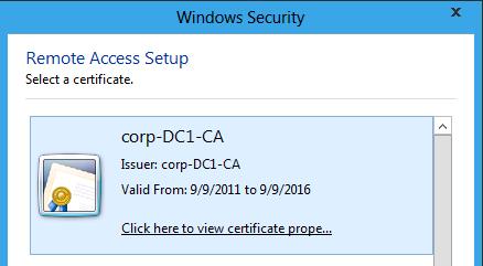 Authentication 스크린에서, Use computer certificates 를선택하고, Browse 를클릭합니다.