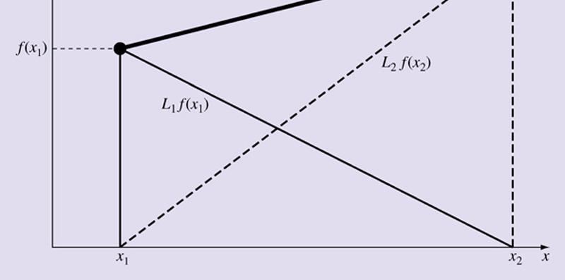 직선으로연결하고자하는두값의가중평균으로선형보간다항식을만들면 L L
