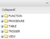 MaxGauge For SQL Server User's Guide 그림 80. SQLmini 개체탐색기 4) Menu 영역 Menu 에는 Database 를선택하는기능과함께 SQL Type 이나화면 Theme, Compare 등과같이 SQL 작 성시편의를제공하기위한기능들이포함되어있습니다. 그림 81.
