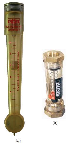 기타유량계 Variable-Area Flowmeters (Rotameters, or Floatmeters, 가변면적식유량계 ) A variable-area flowmeter consists of a vertical tapered conical transparent tube made of glass or plastic with a float inside