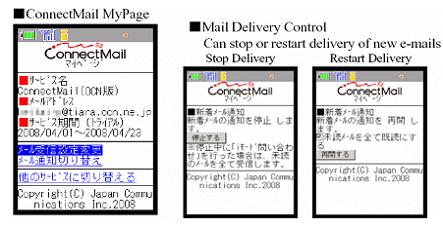 주간기술동향통권 1353 호 2008. 7. 2. - ConnectMail Mypage - Mail Delivery Control Can stop or restart delivery of new e-mails Stop Delivery Restart Delivery < 자료 >: JCI, 2008. 4.