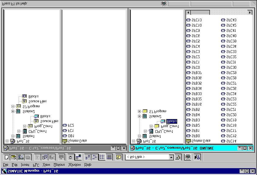 / Siemens AG 1999 All rights reserved File: PRO1_02E8 Information and "S7 Program Source Files" "Blocks Blocks