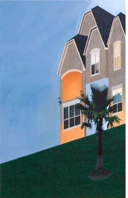 Each panel is painted from different perspectives of a photo-relief. This painting explores the placement relationship of the house, tree and me based on visual perception.