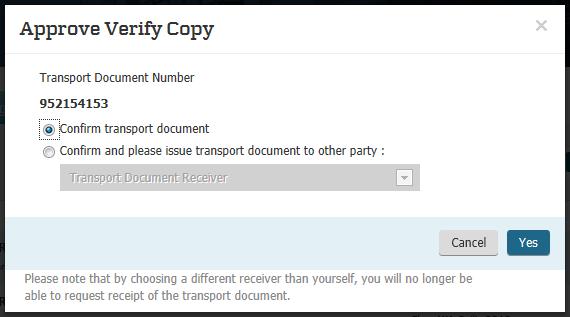 비엘발행신청은체크비엘상태에서 Document 상태가 Your verify copy copy is ready for